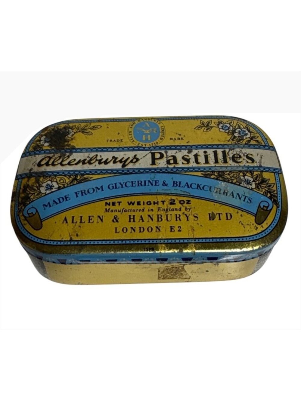 Allenburys Pastilles Tin Vintage Glycerine Blackcurrants Allen Hanburys London